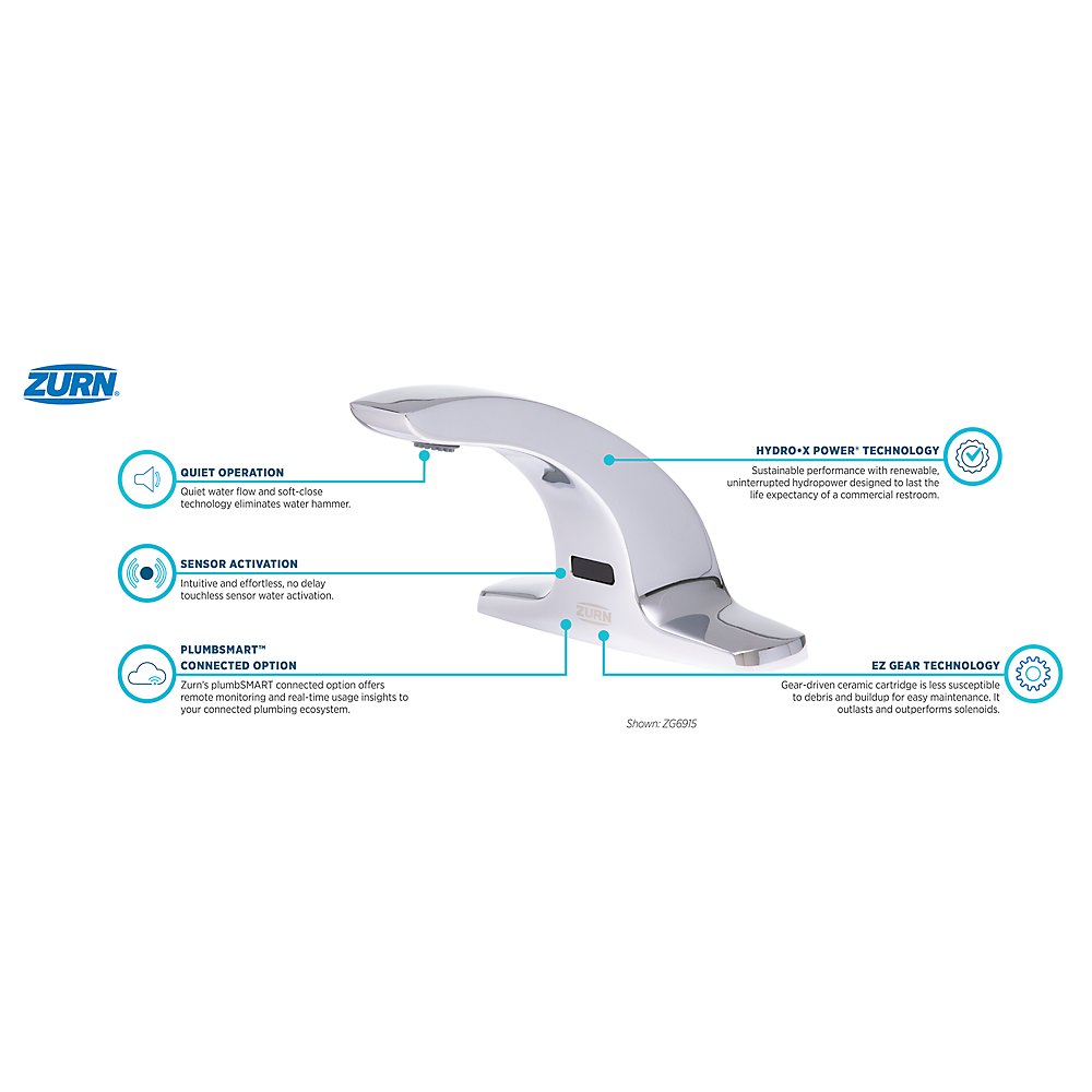 Zurn ZG6915-SSH AquaSense® 4 in. Base Sensor Faucet With Gear-driven Ceramic Cartridge