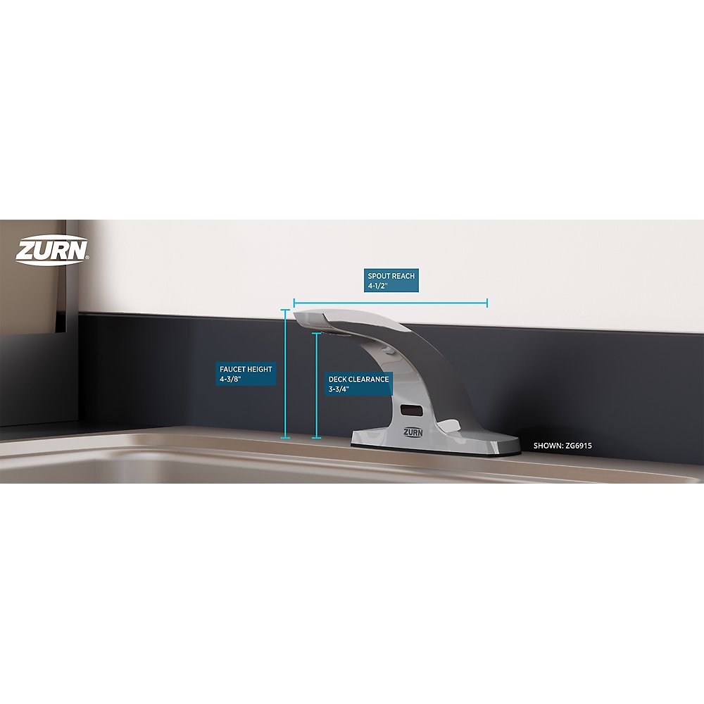 Zurn ZG6915-TMV-1 AquaSense® 4 in. Base Sensor Faucet With Gear-driven Ceramic Cartridge