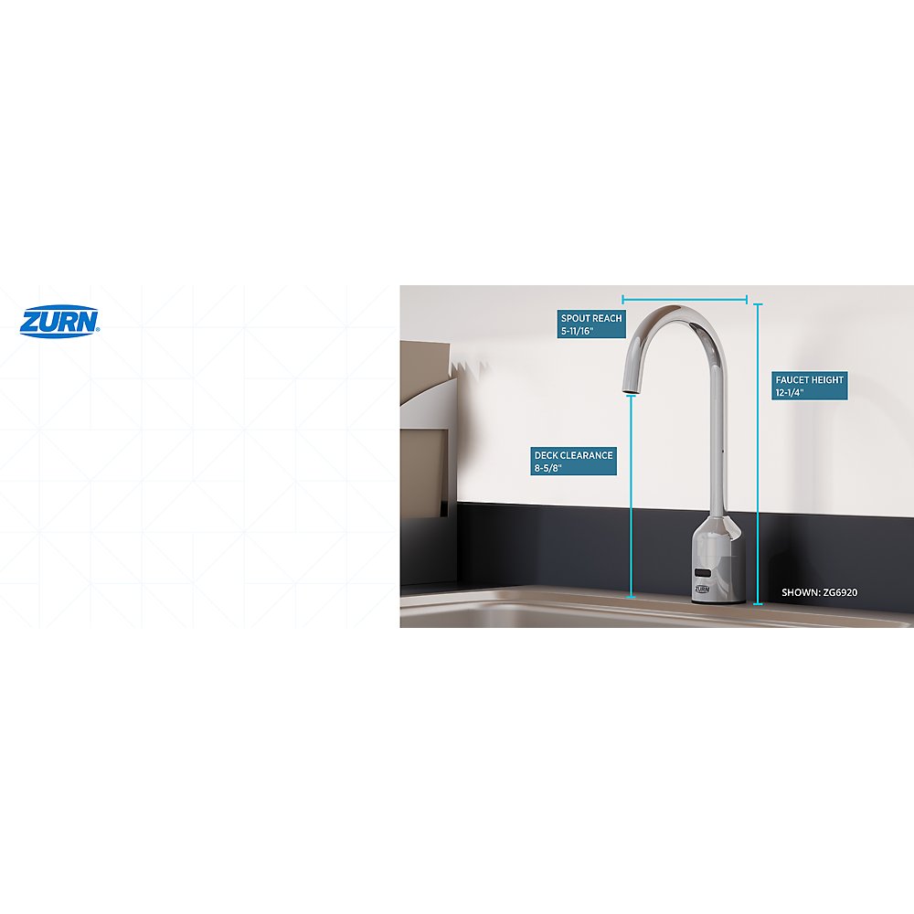 Zurn ZG6920-CP8-MV AquaSense® 5-3/8 in. Gooseneck Sensor Faucet With Gear-driven Ceramic Cartridge