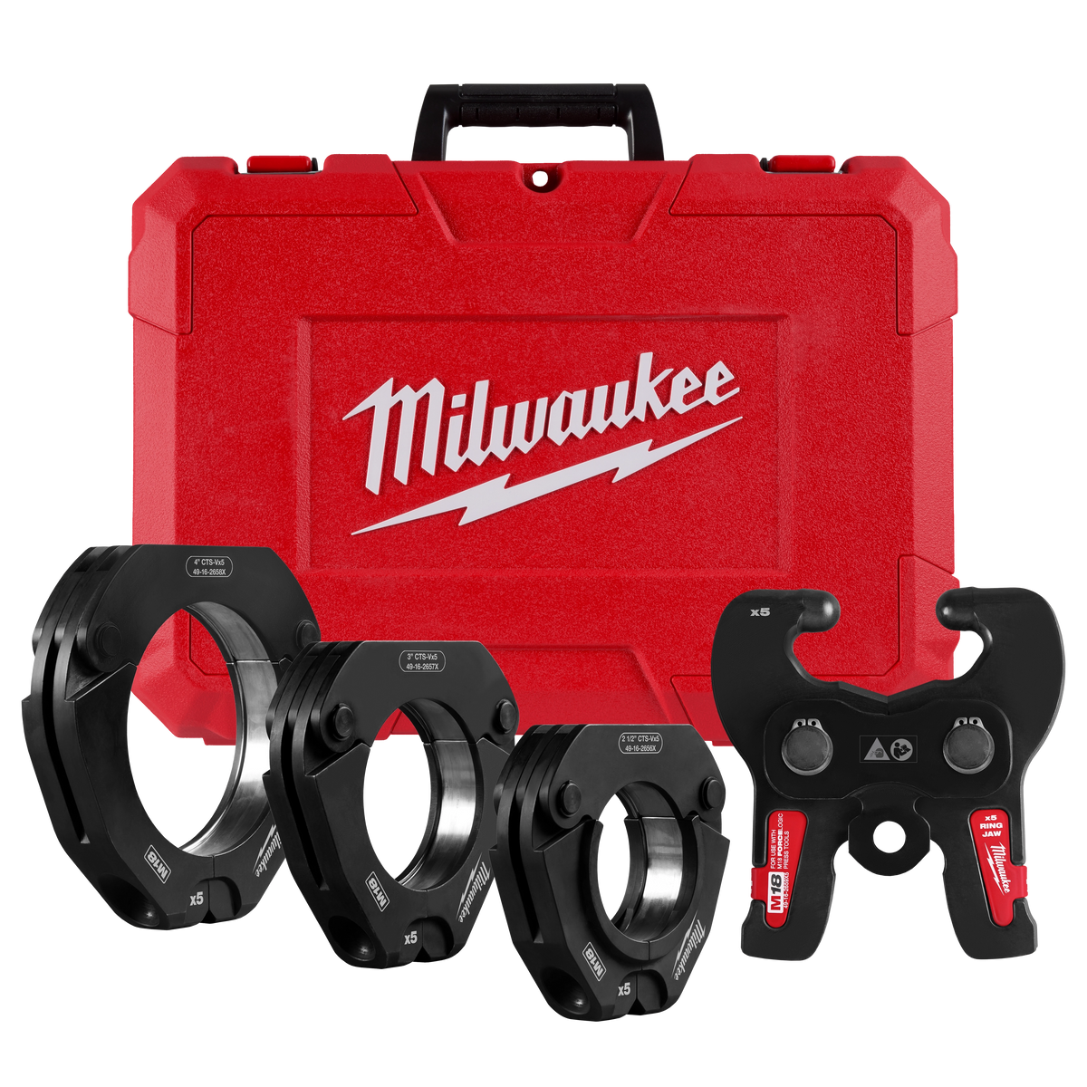 Milwaukee 49-16-2690X 2-1/2" - 4" CTS-V Pivoting Press Ring Kit for M18 FORCE LOGIC Press Tools