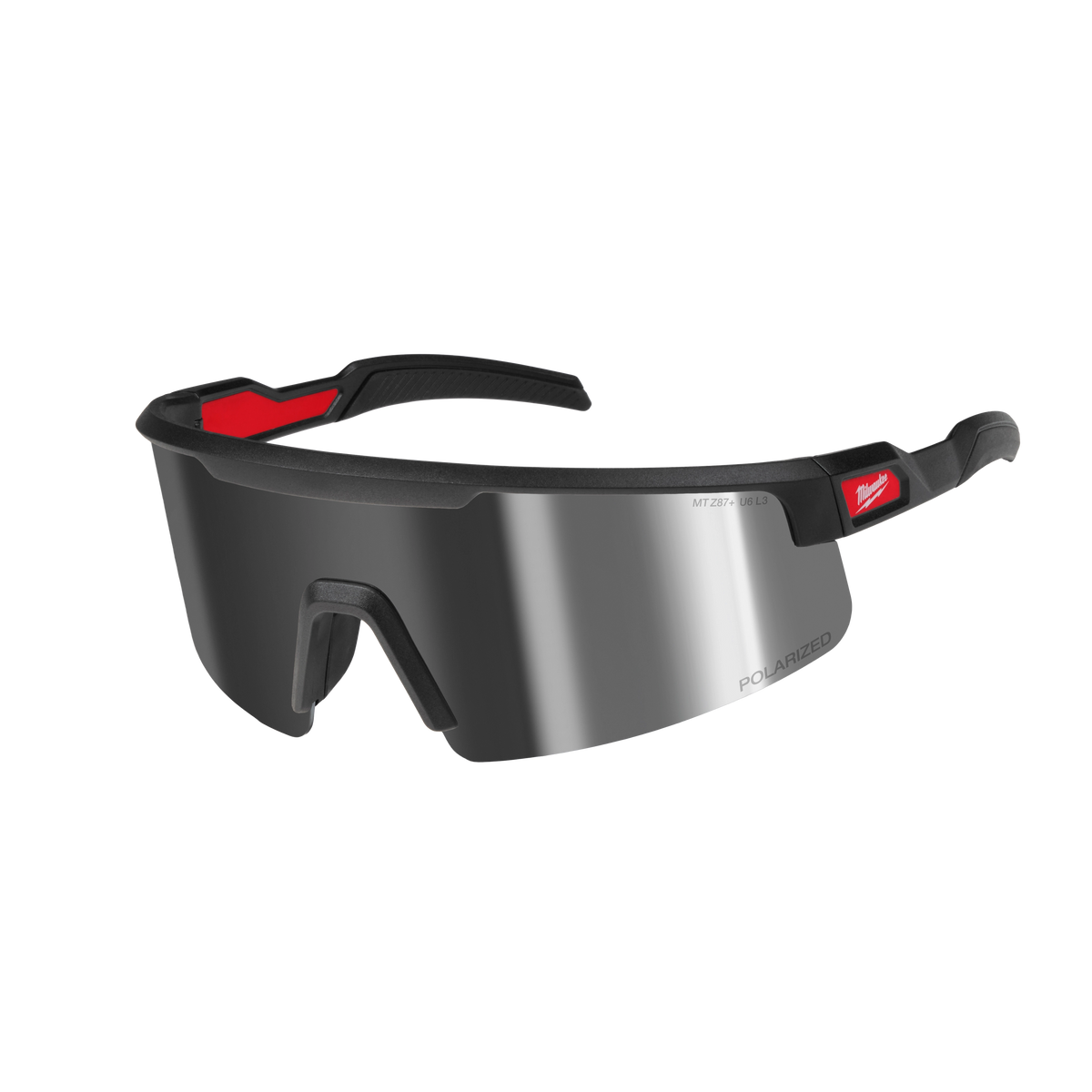 Milwaukee 48-73-2503 Polarized Wrap Around Safety Glasses - Silver Mirrored Dual Coat Lenses (Pack of 6)