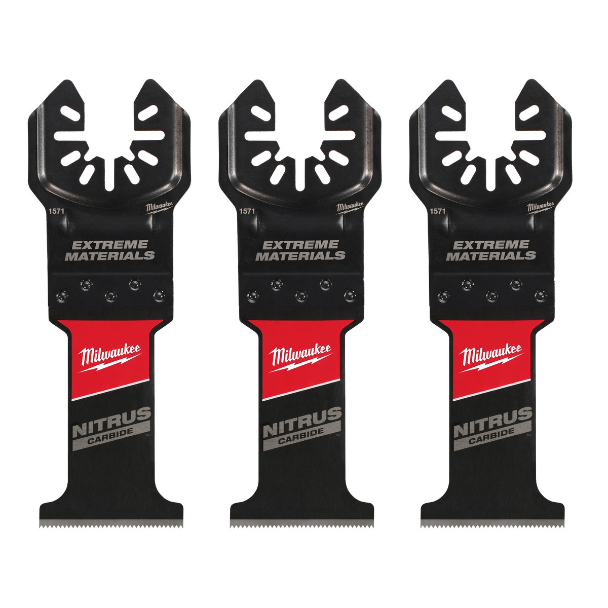 Milwaukee 49-25-1573 1-3/8" NITRUS Carbide Extreme Materials Universal Fit Oscillating Multi-Tool Blade (3 PK)