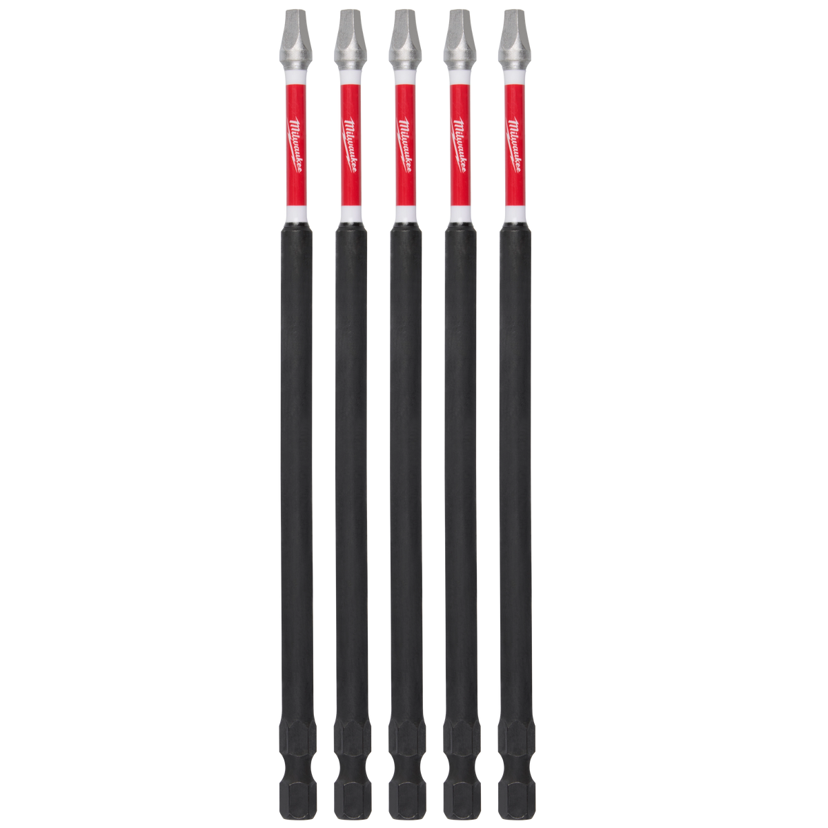 Milwaukee 48-32-4855 SHOCKWAVE 6” Impact Square Recss #2 Power Bits (Pack of 15)