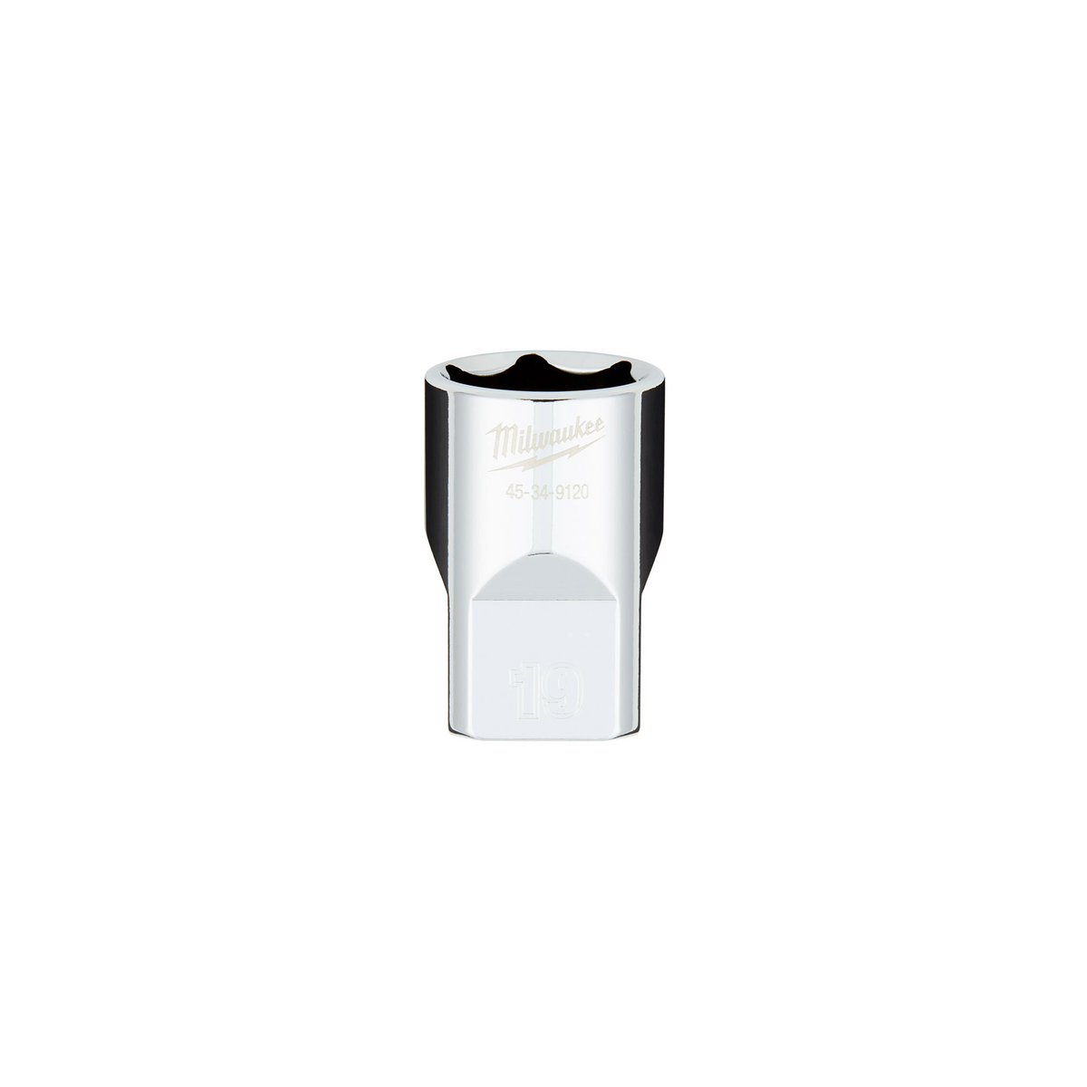 Milwaukee 45-34-9120 1/2" Drive 19MM Metric 6-Point Socket with FOUR FLAT Sides