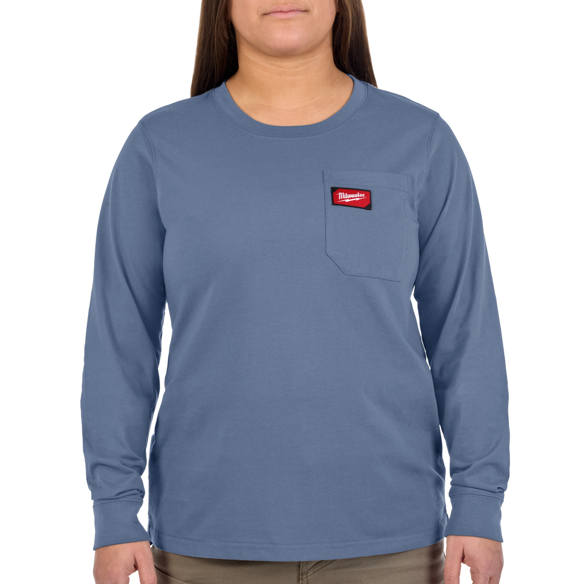 Milwaukee F551U-XL Women's GRIDIRON Pocket T-Shirt - Long Sleeve Blue XL