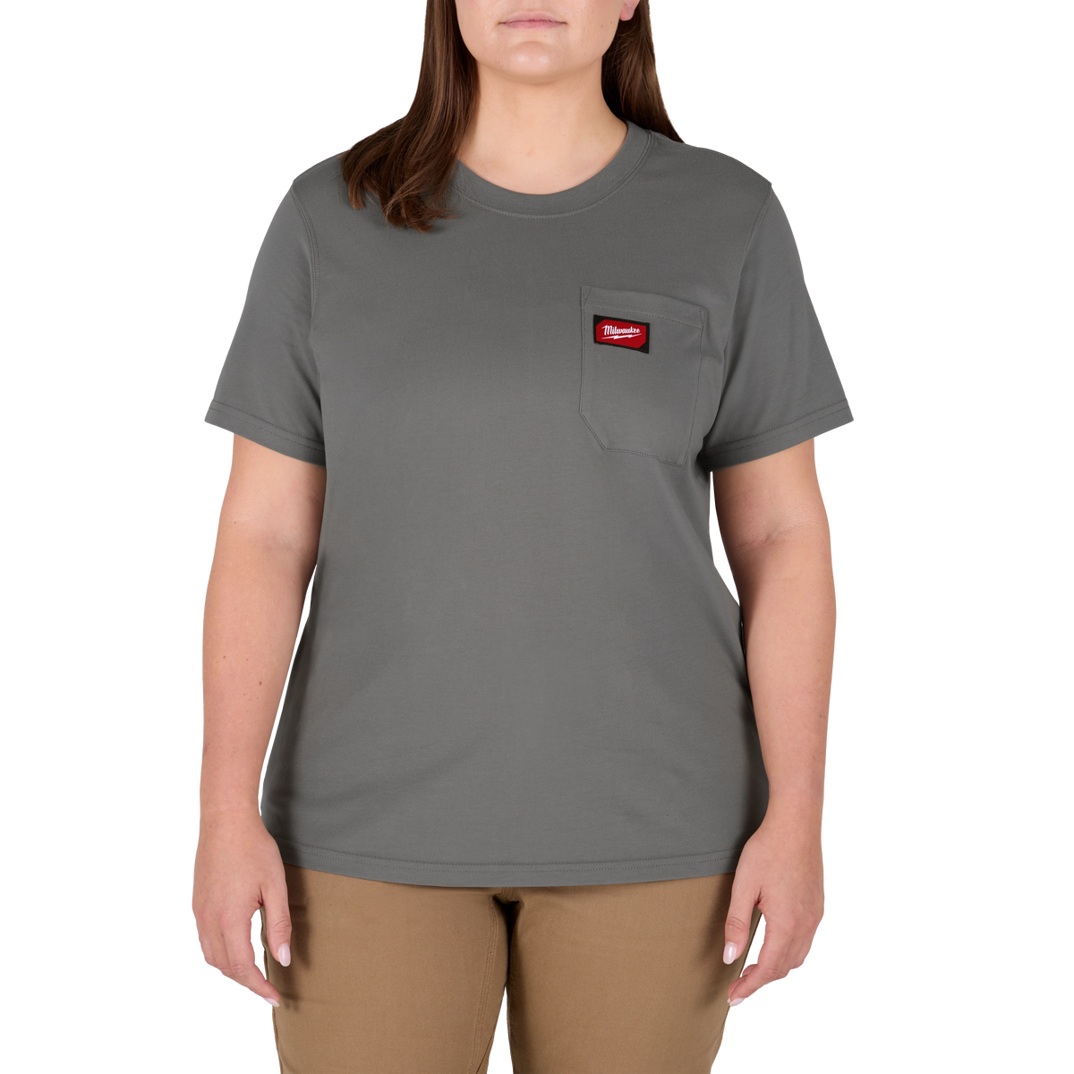 Milwaukee F451G-S Women's GRIDIRON Pocket T-Shirt - Short Sleeve Gray S