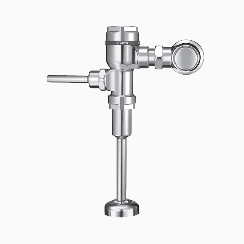 Sloan Crown 186-0.5 Exposed Manual Flushometer, 0.5 gpf, Top Spud, Polished Chrome, Ground Joint Control Stop