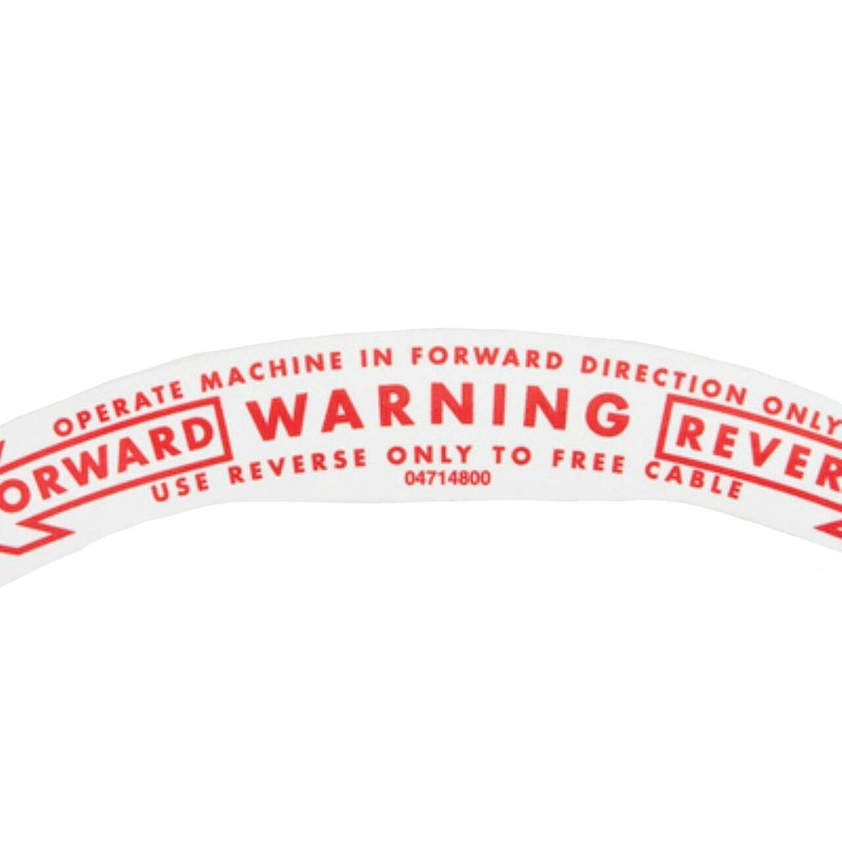Spartan Tool Direction Warning Decal 04714800