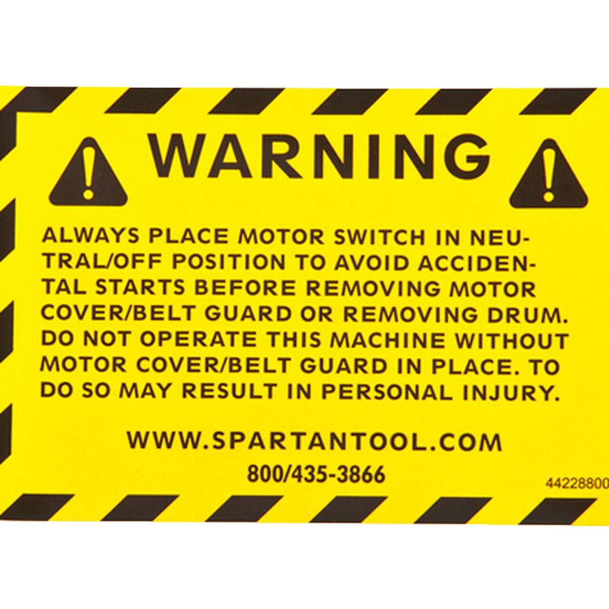 Spartan Tool Model 2001 Safety Decal 44228800