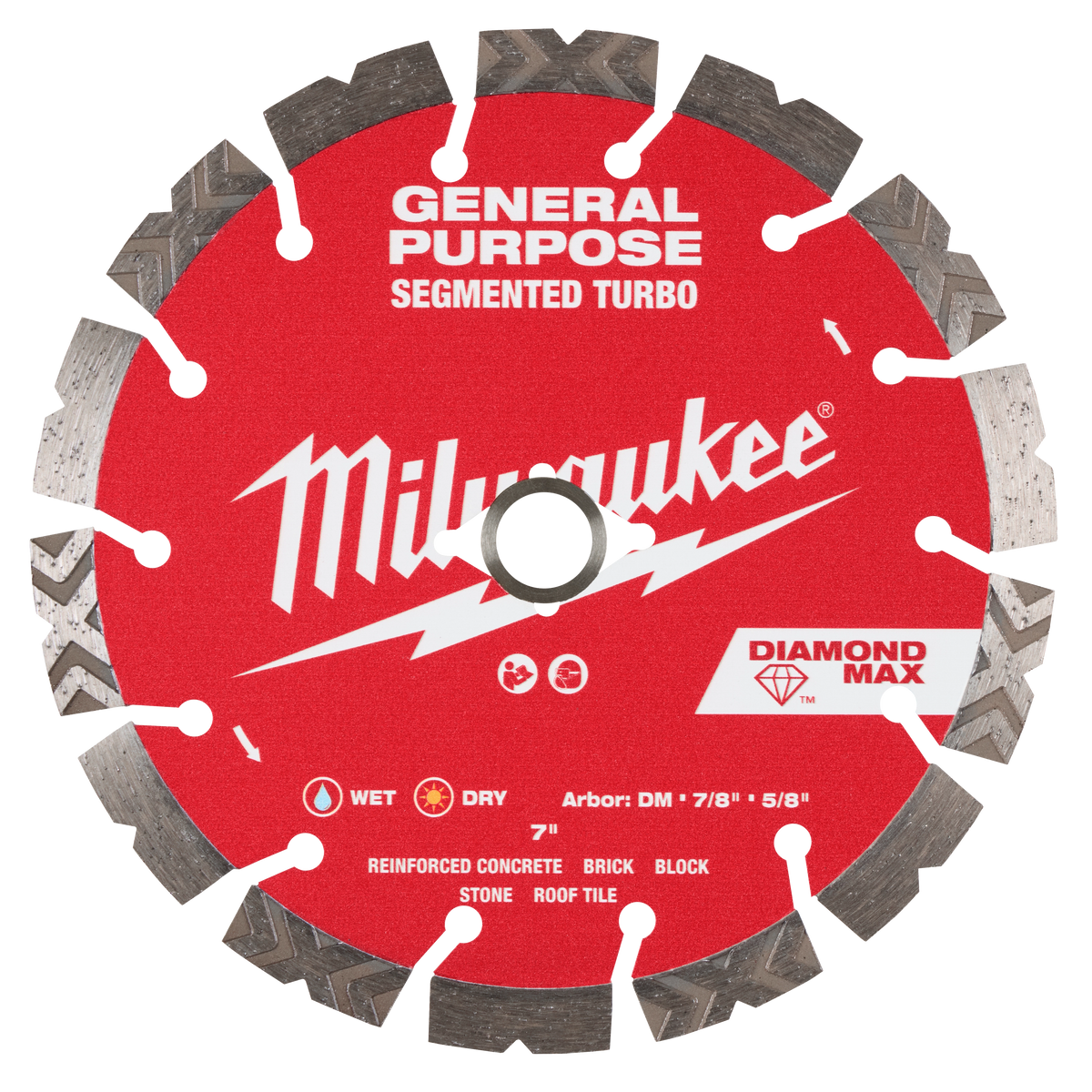 Milwaukee 49-93-9007 7" DIAMOND MAX Segmented Turbo, General Purpose Diamond Blade (Pack of 5)