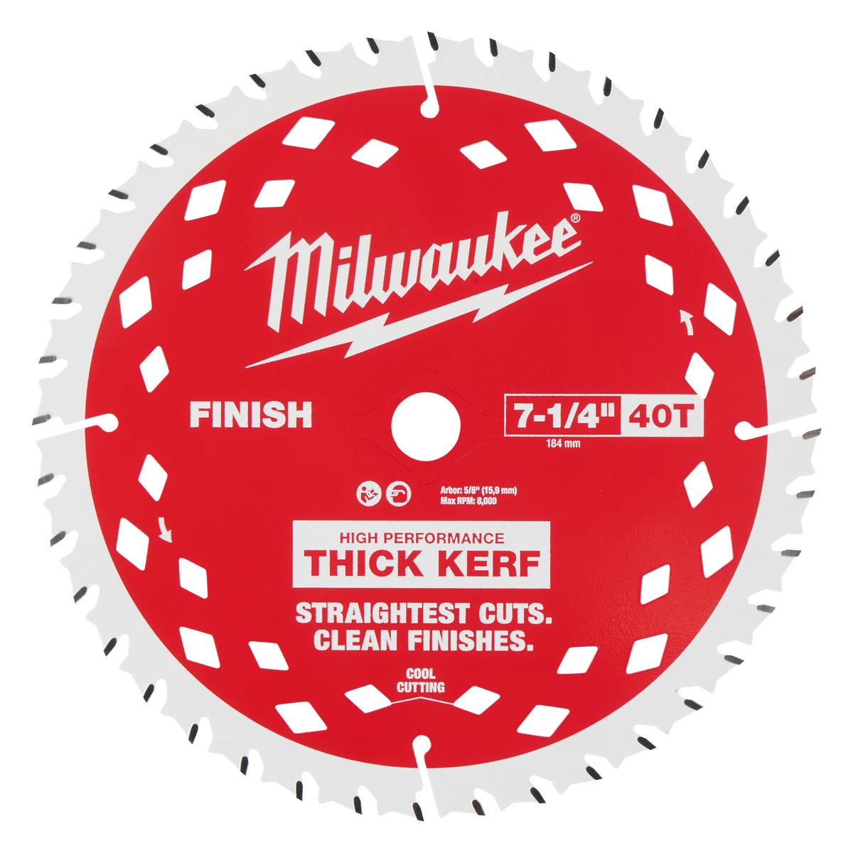Milwaukee 48-41-0726 7-1/4" 40T Thick Kerf Finish Circular Saw Blades Bulk 10