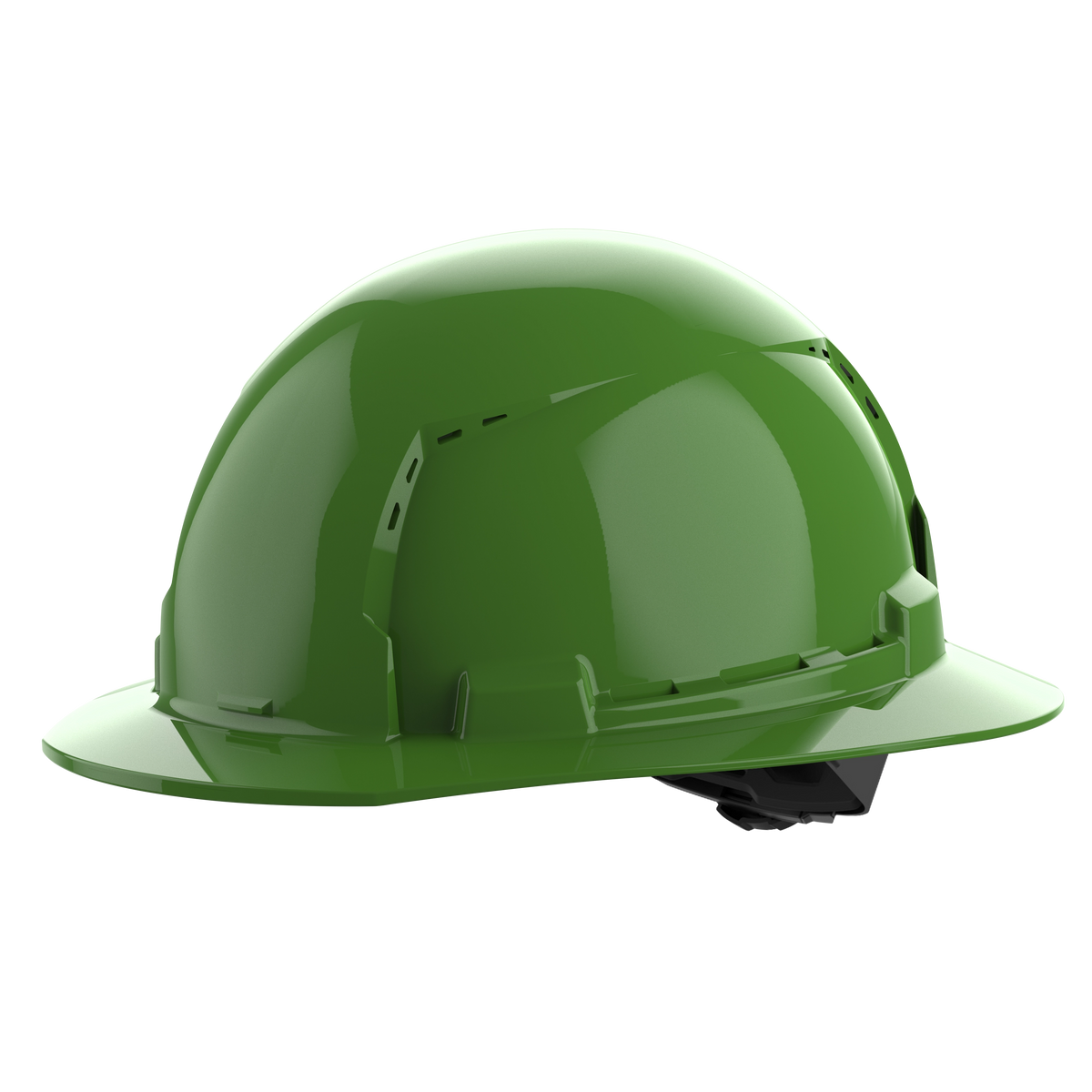 Milwaukee 48-73-1207 BOLT Green Full Brim Vented Hard Hat w/4pt Ratcheting Suspension (USA) - Type 1, Class C (Pack of 5)