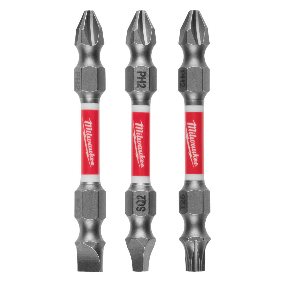 Milwaukee 48-32-4319 3PC SHOCKWAVE Impact Duty PH2/SQ2/T25 Double Ended Bits (Pack of 3)