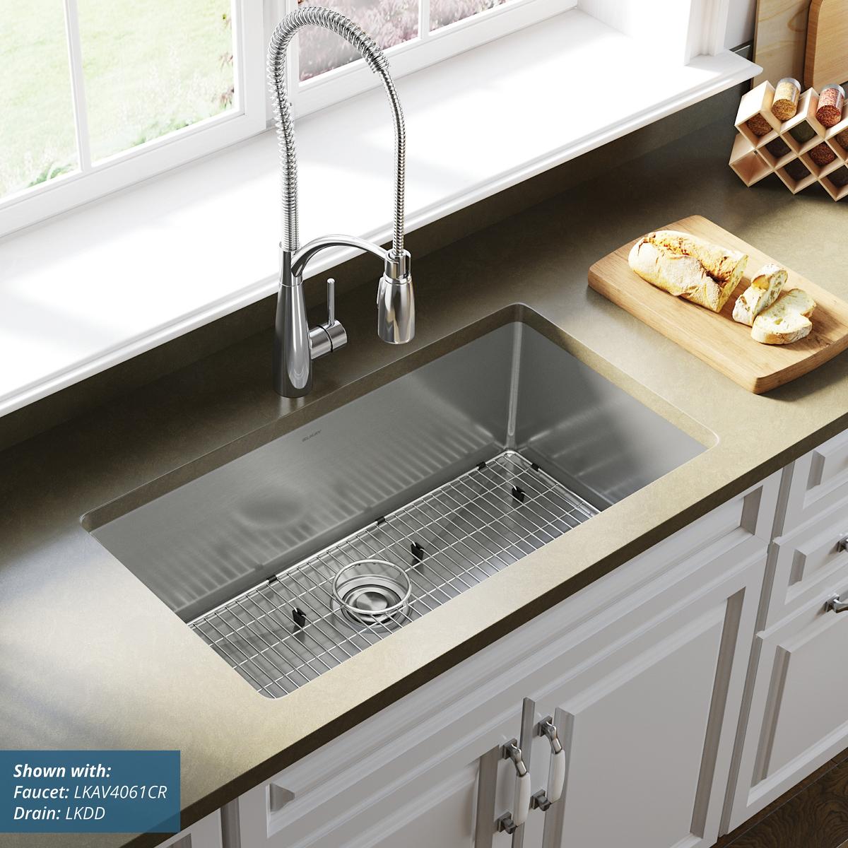 Elkay Crosstown 16 Gauge Stainless Steel 32-1/2" x 18" x 10" Single Bowl Undermount Sink Kit EFRU311610TC