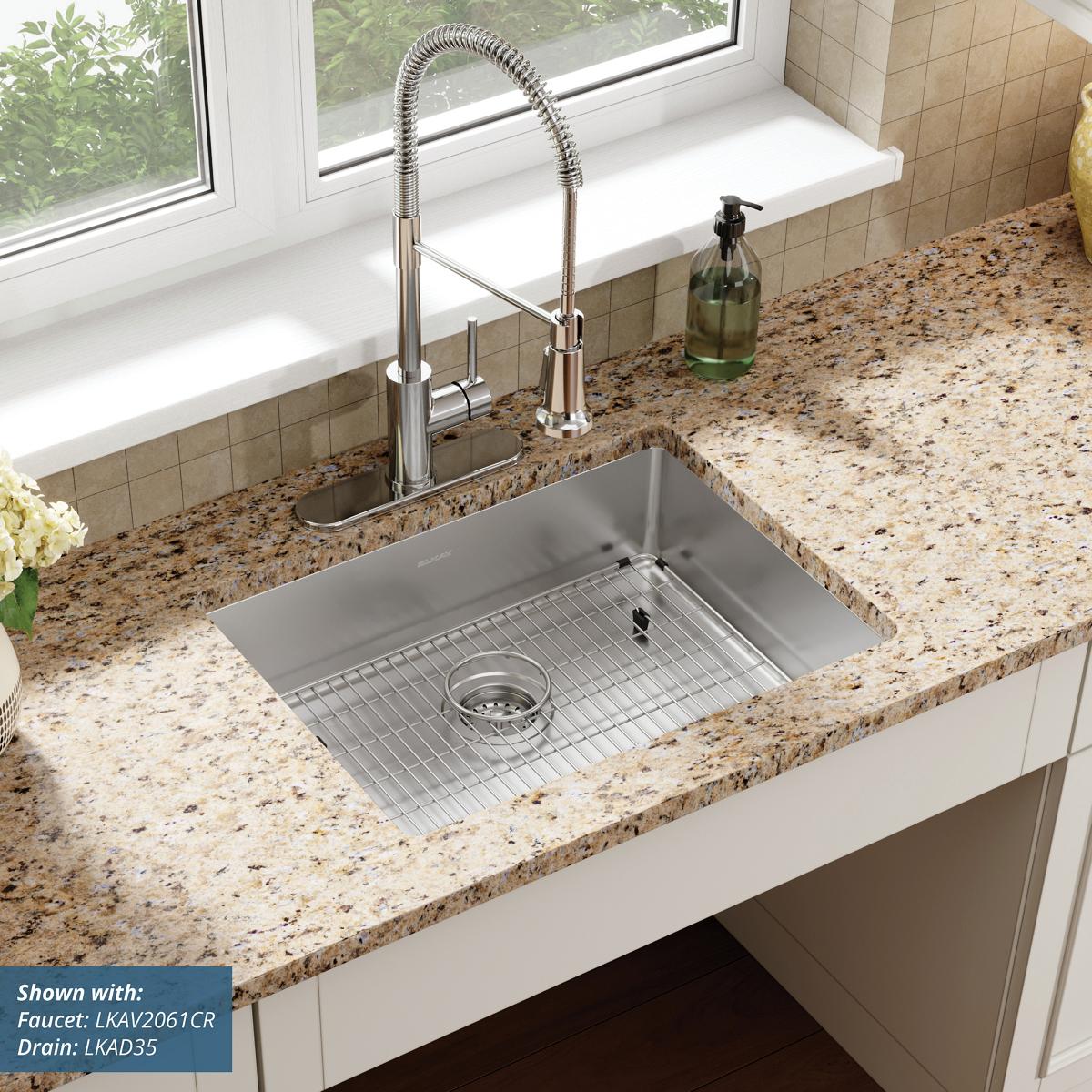 Elkay Crosstown 18 Gauge Stainless Steel 25" x 22" x 6" 3-Hole Single Bowl Dual Mount ADA Sink Kit ECTSRAD25226TBG3