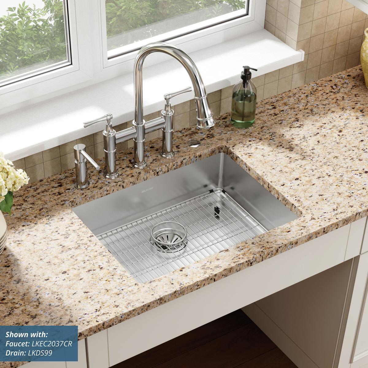 Elkay Crosstown 18 Gauge Stainless Steel 25" x 22" x 6" 5-Hole Single Bowl Dual Mount ADA Sink Kit ECTSRAD25226TBG5