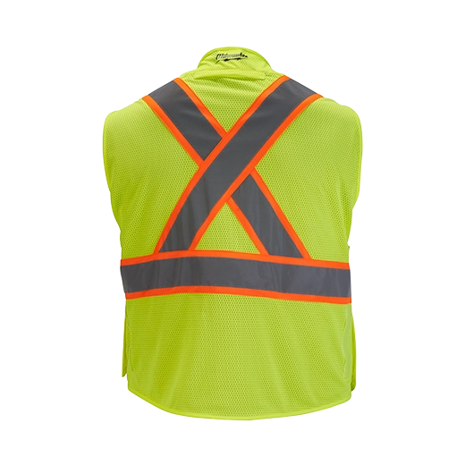 Milwaukee 48-73-5171 Class 2 Breakaway High Visibility Yellow Mesh Safety Vest - S/M (ANSI/CSA) (Pack of 12)