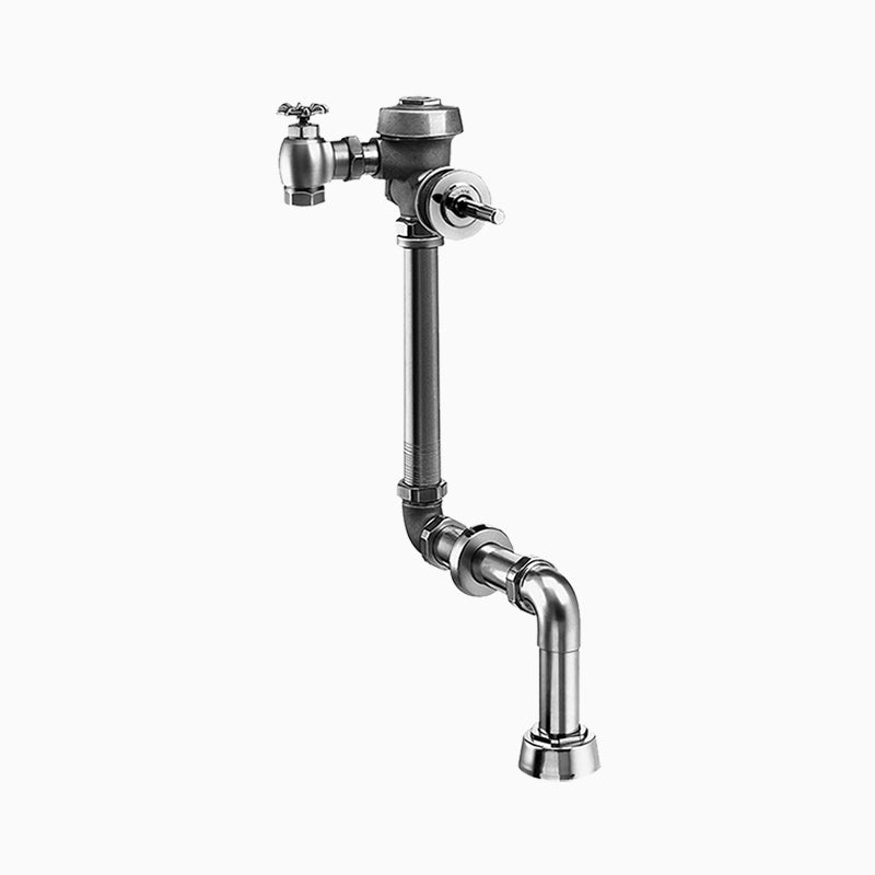 Sloan Royal 155-6.5 Concealed Manual Flushometer, 6.5 gpf, Top Spud, Unfinished (Rough Brass), 3-3/4" LDIM, 1" Straight Control Stop
