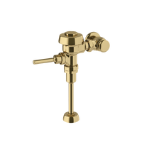 Sloan Royal 186-1.0 Exposed Manual Flushometer, 1.0 gpf, Top Spud, Polished Brass, Metal Index Handle, Front of Valve Handle, 1" Straight Control Stop, Option B