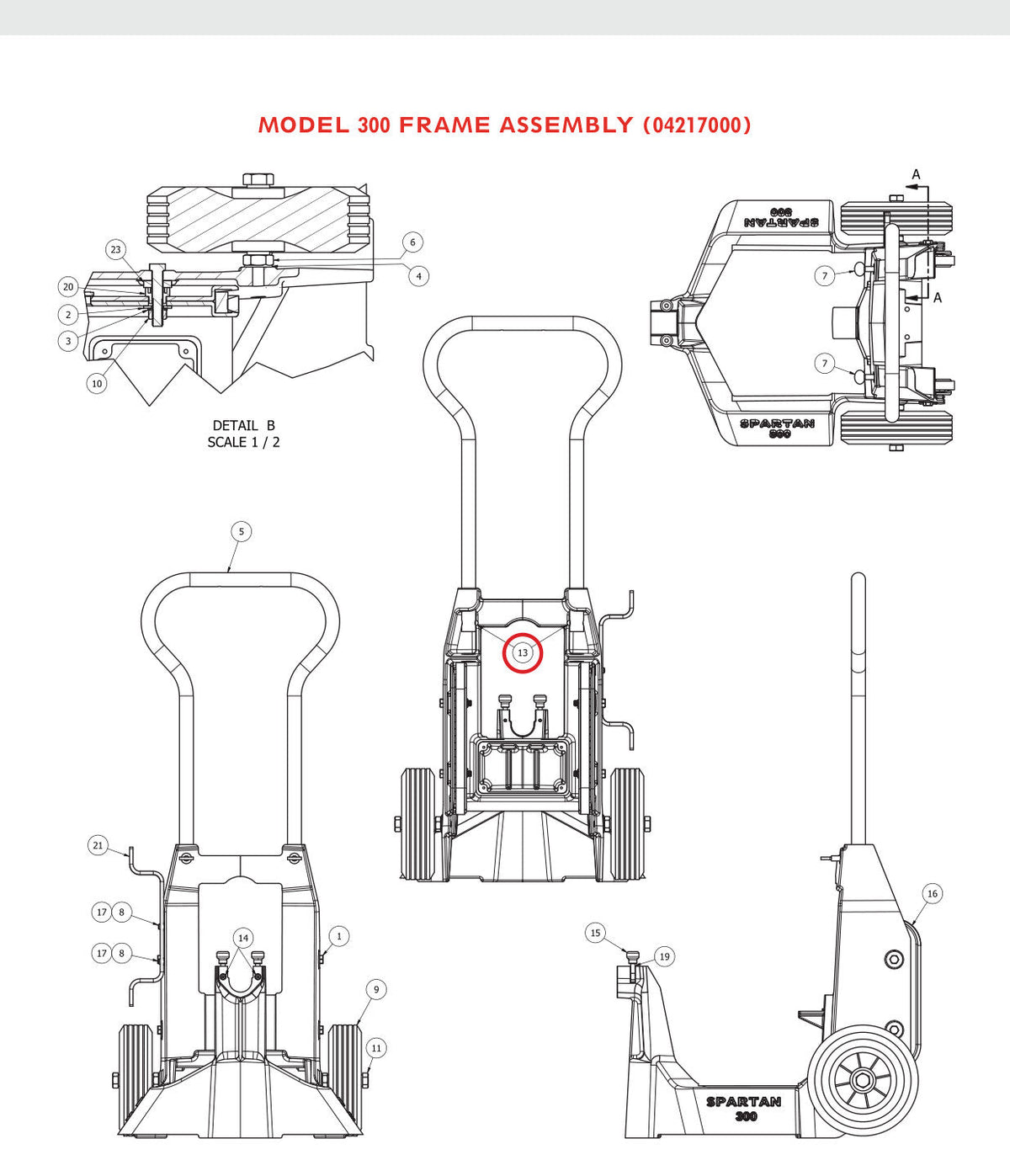 Spartan Tool 03002200 parts diagram, item 13 circled (Parts & Accessories)