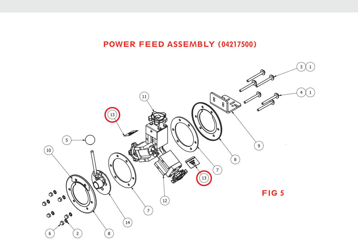 Spartan Tool 44220110 parts diagram, item 13 circled (Parts & Assembly)