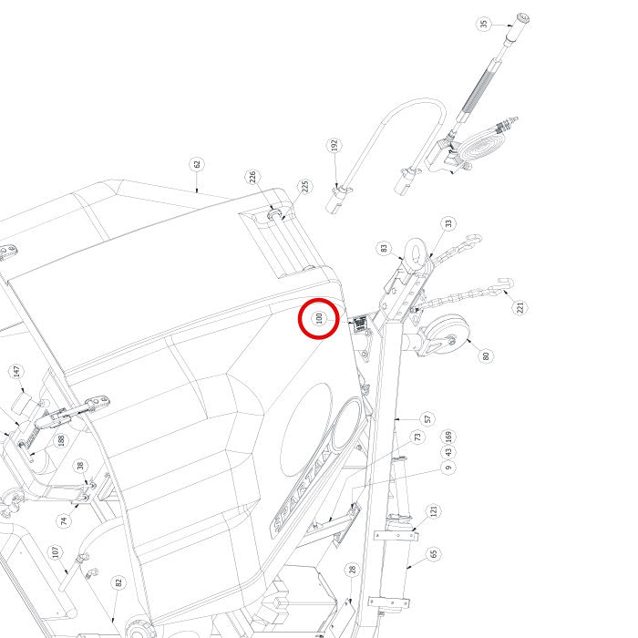 Spartan Tool 75854010 parts diagram, item 102 circled (Elite Soldier Hydro-Jet - 7584E000)
