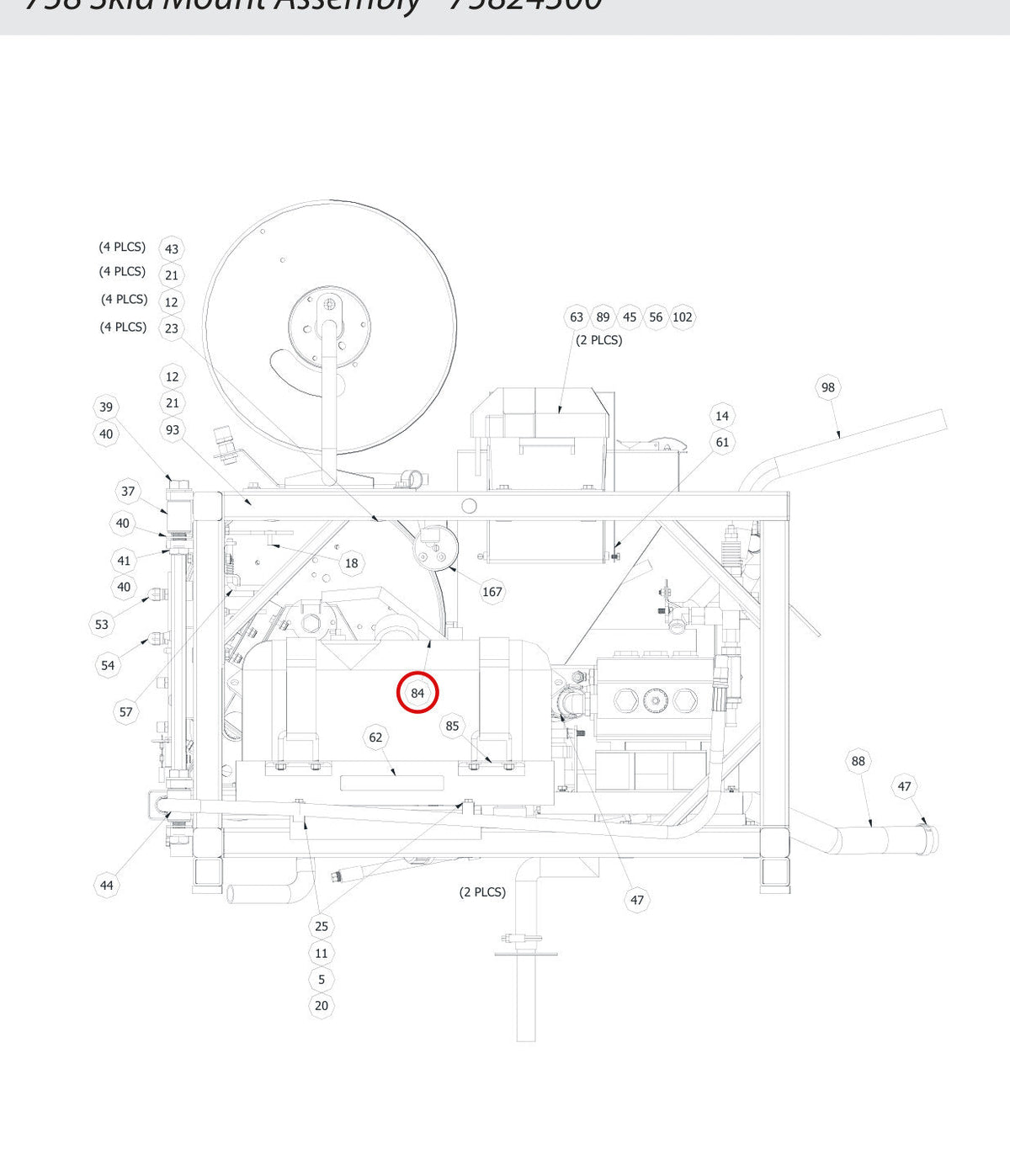 Spartan Tool 75871600 parts diagram, item 128 circled (Elite Soldier Hydro-Jet - 7584E000)