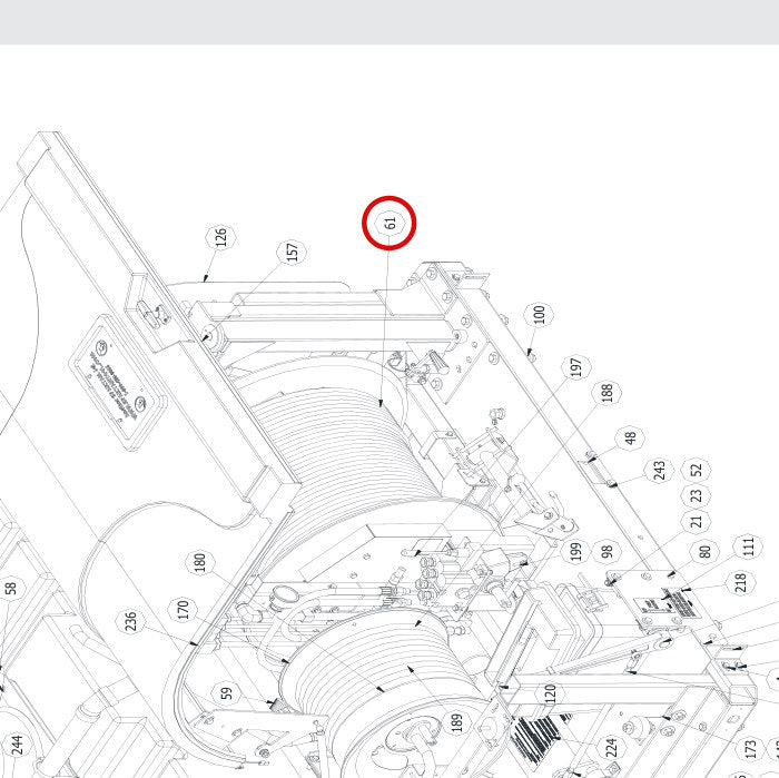 Spartan Tool 79803400 parts diagram, item 61 circled (Warrior Final Assembly - 799200T4)