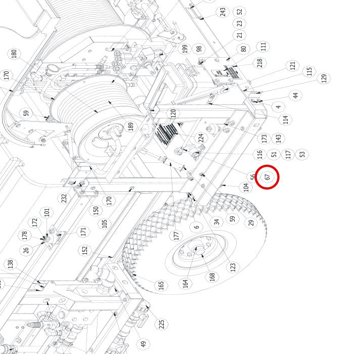 Spartan Tool 79815700 parts diagram, item 67 circled (Warrior Final Assembly - 799200T4)