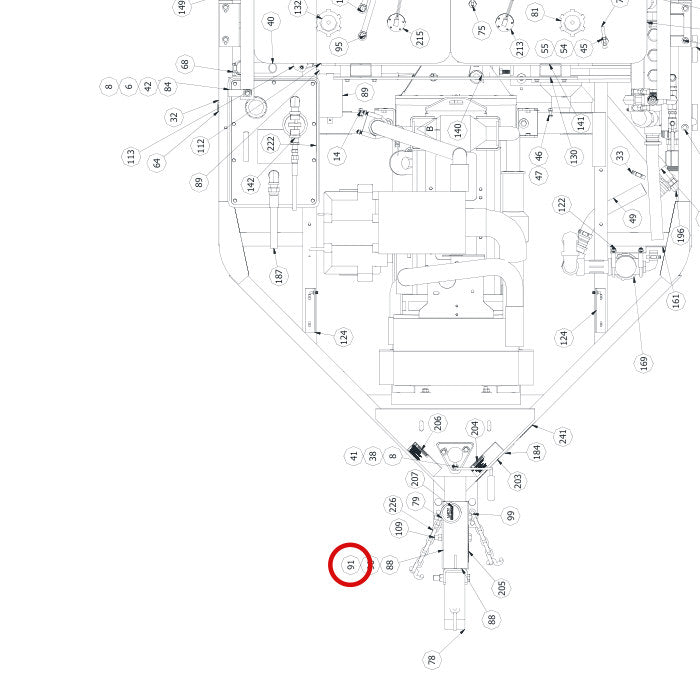 Spartan Tool 79904220 parts diagram, item 91 circled (Warrior Final Assembly - 799200T4)