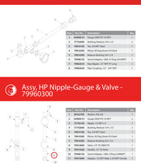 Spartan Tool 79915690 parts diagram, item 11 circled (Assy, HP Nipple/Gauge Warrior - 79962600)