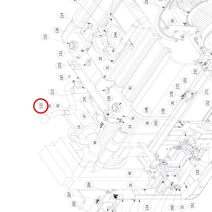Spartan Tool 79921500 parts diagram, item 133 circled (Warrior Final Assembly - 799200T4)