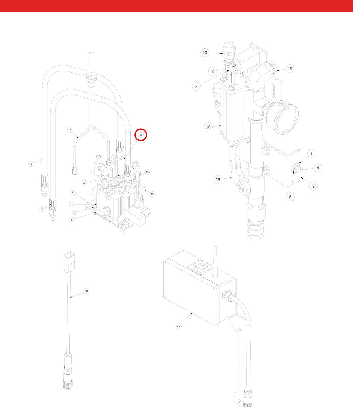 Spartan Tool 79948040 parts diagram, item 14 circled (Optional Wireless Remote Control - 79947900)