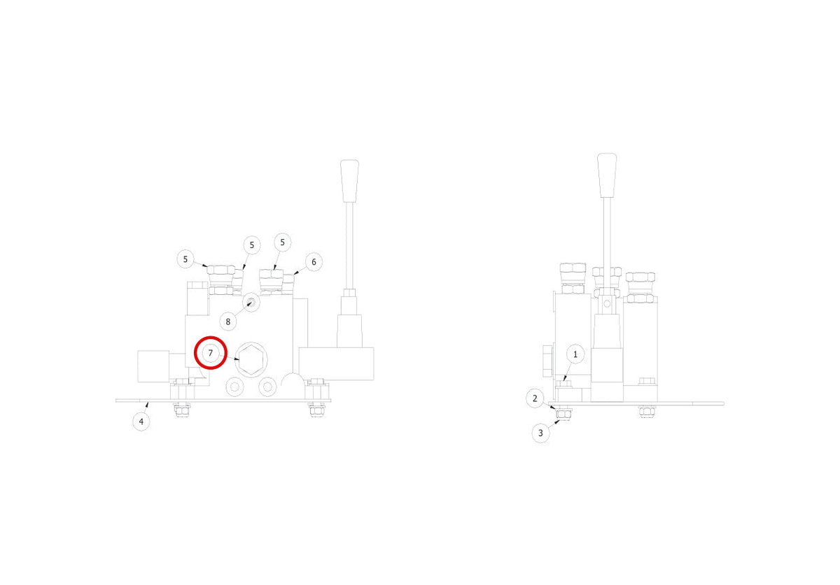 Spartan Tool 79948240 parts diagram, item 7 circled (Assy, Hyd Valve Single Section - 79948170)