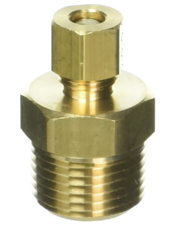 1/4" Compression x 1/2" MIP Rough Brass Union Adapter