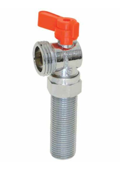 Washing Machine Outlet Stop Valve Hot, Chrome