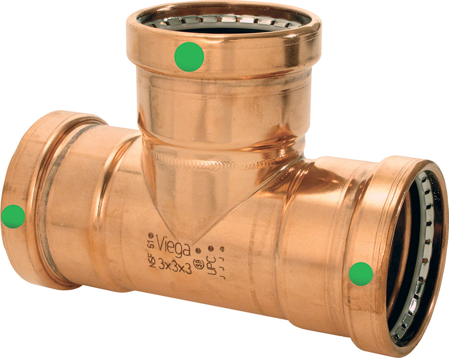 Viega 0918XL ProPress XL tee 2-1/2'' x 2'' x 1'' P1 x P2 x P3
