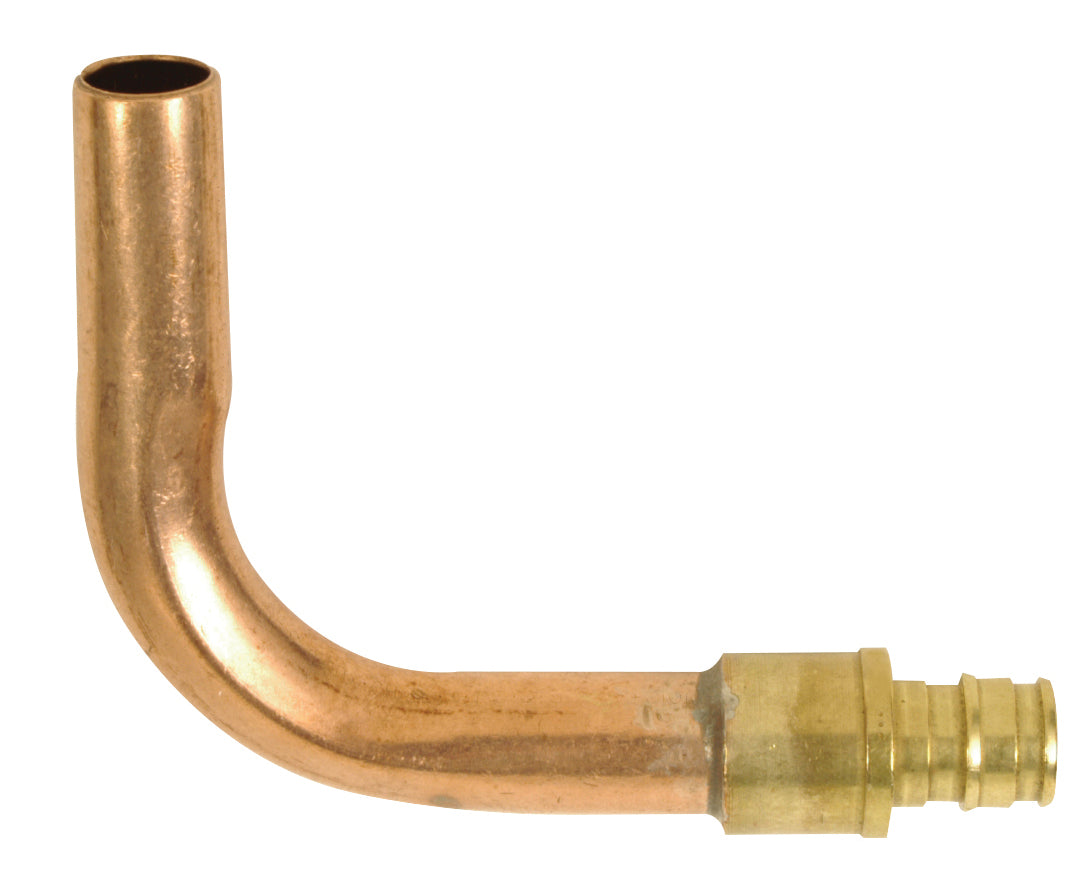 Uponor LF2897575 ProPEX LF Copper Stub Ell, 3/4" PEX LF Brass x 3/4" Copper (4" x 8")