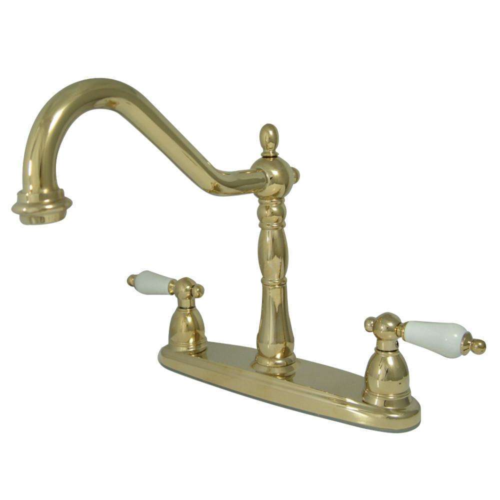 Kingston Brass KB1752PLLS 8" Centerset Kitchen Faucet Brass