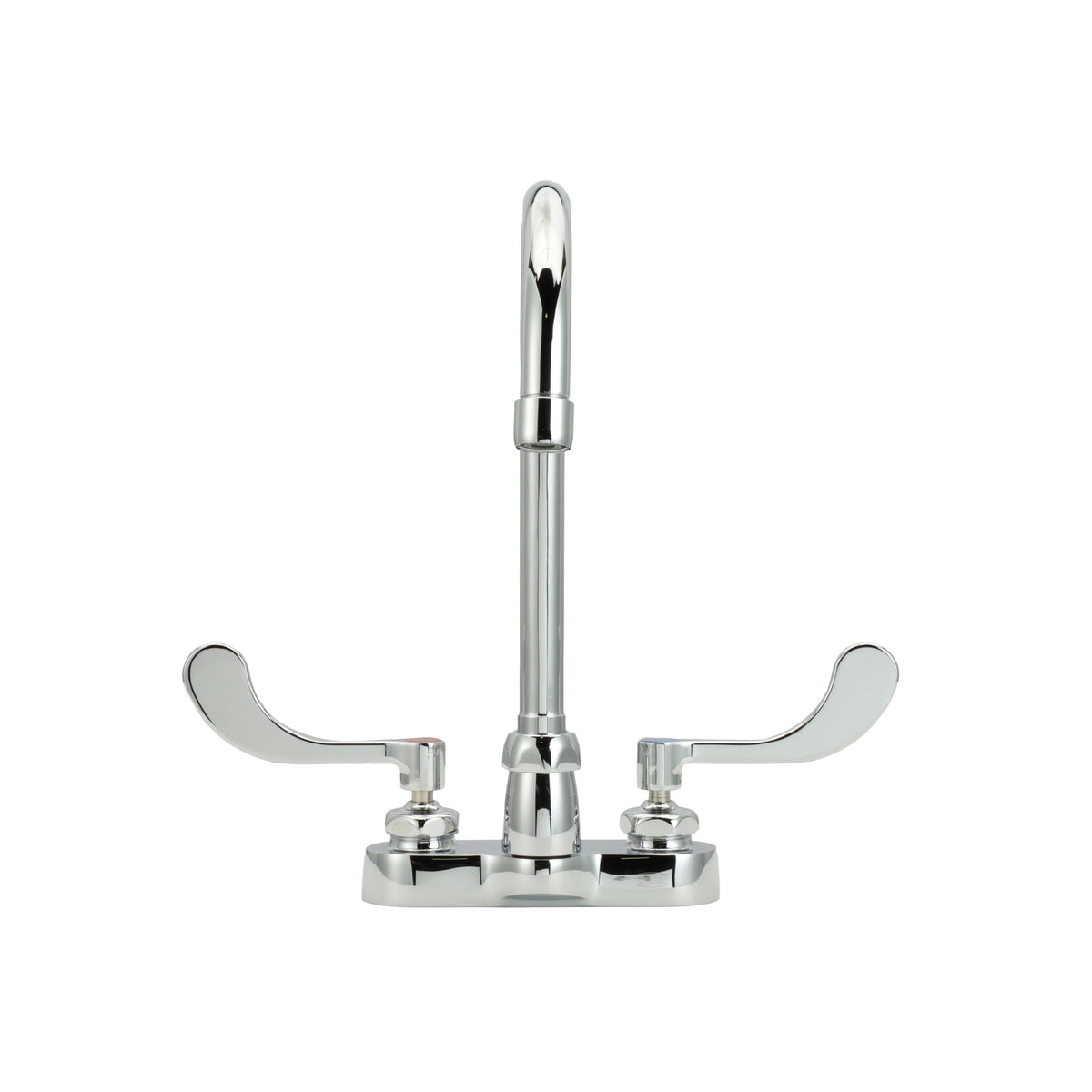 Zurn AquaSpec Gooseneck Faucet, 4" Centerset, 5 3/8" Spout, 0.5 GPM Vandal-Resistant Pressure-Comp Spray, 4" Wrist Blades Z812B4-XL-3F