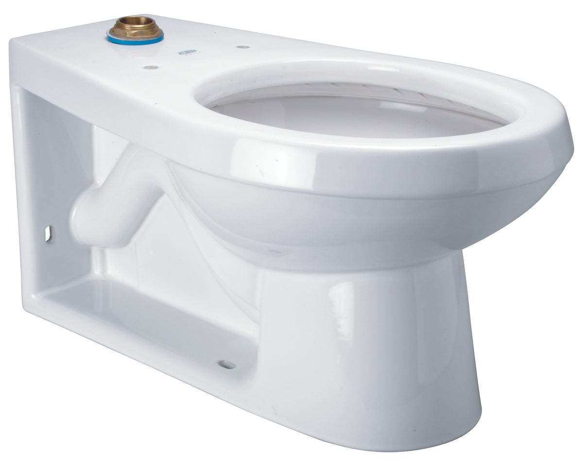 Zurn Floor-Mount Siphon-Jet Toilet Bowl, Top Spud, Back Outlet, Elongated, ZurnSHIELD White Vitreous China Z5635-BWL