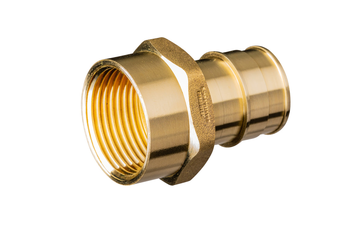 Zurn F1960 Expansion XL Brass FPT Adapter, 1" EX PEX x 1" FPT QEUFC55GX