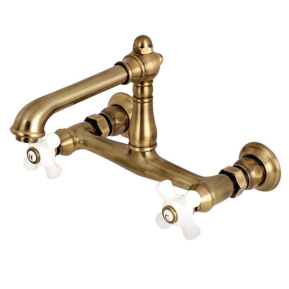 Kingston KS7243PX Wall Mount Bath Faucet, Antique