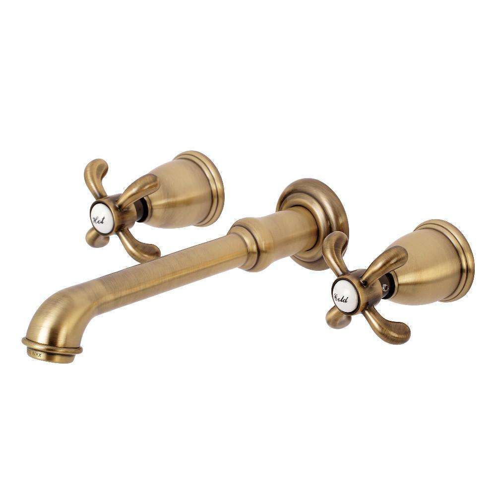 Kingston KS7123TX 8" Center Wall Mount Bath Faucet, Antique