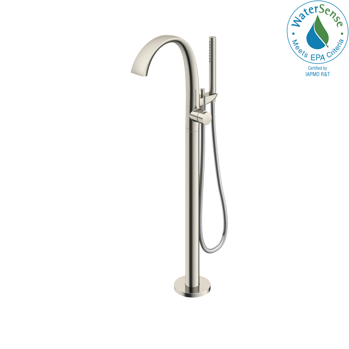 TOTO ZN Single-Handle Freestanding Tub Filler Faucet with 1.75 GPM Handshower, Brushed Nickel TBP01301U#BN