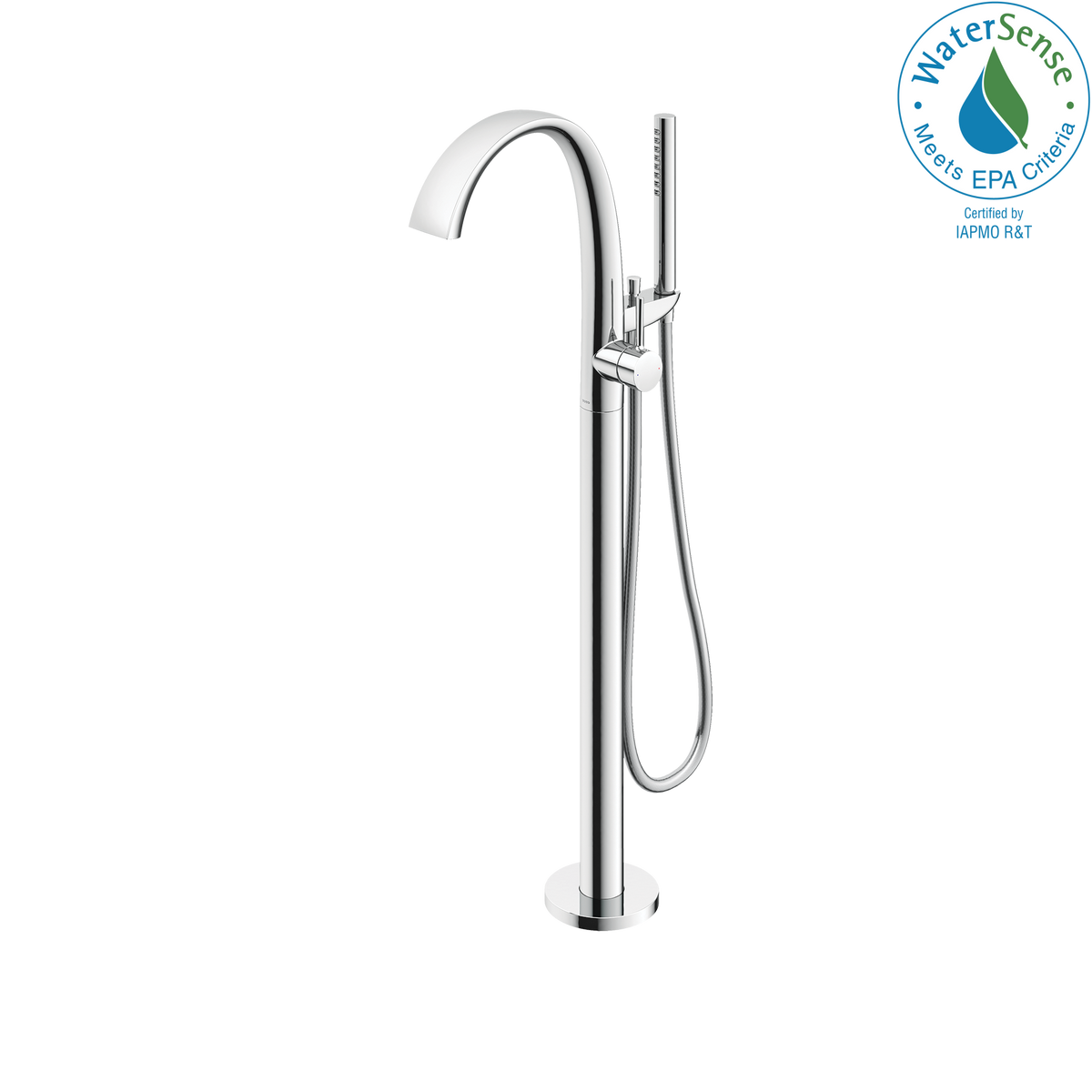 TOTO ZN Single-Handle Freestanding Tub Filler Faucet with 1.75 GPM Handshower, Polished Chrome TBP01301U#CP