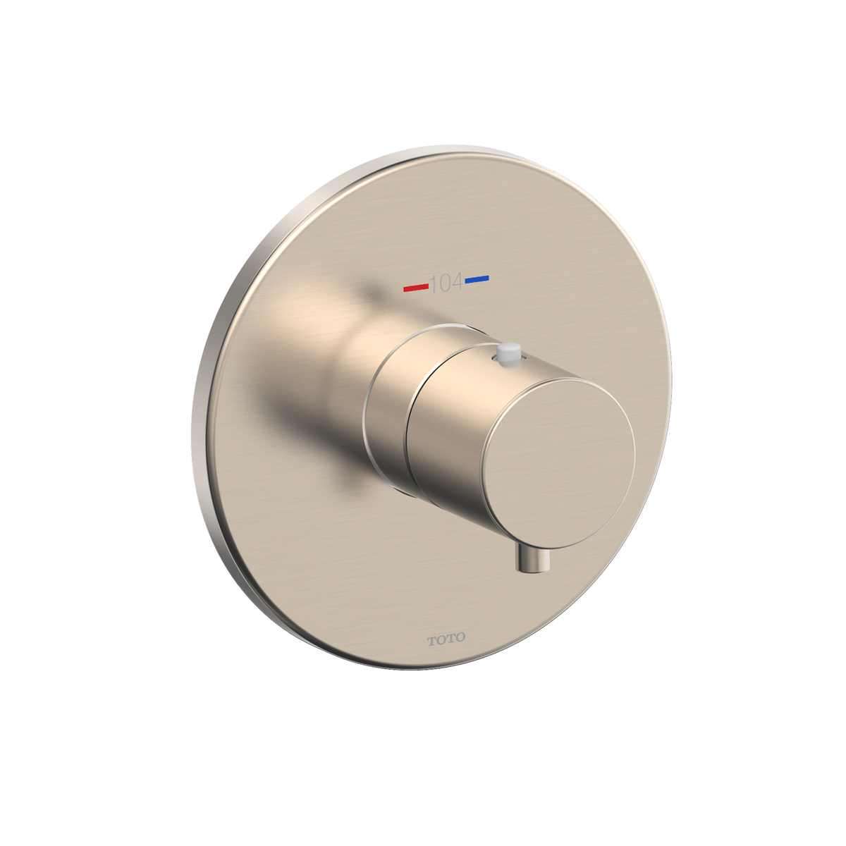 TOTO Round Thermostatic Mixing Valve Shower Trim, Brushed Nickel TBV01406U#BN