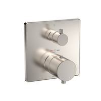 TOTO Square Thermostatic Mixing Valve with Two-Way Diverter Shower Trim, Brushed Nickel TBV02404U#BN