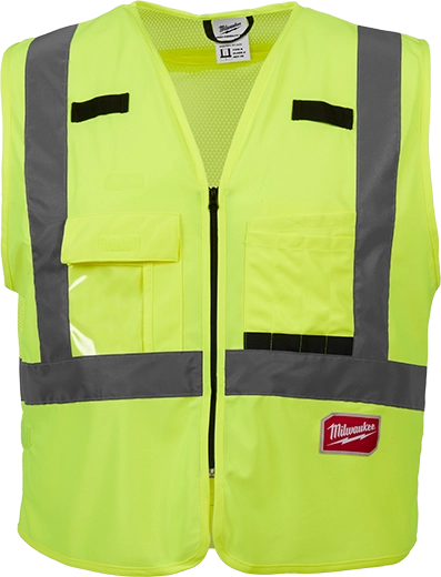 Milwaukee 48-73-5064 Class 2 High Visibility Yellow Safety Vest - 4XL/5XL (ANSI/CSA) (Pack of 12)