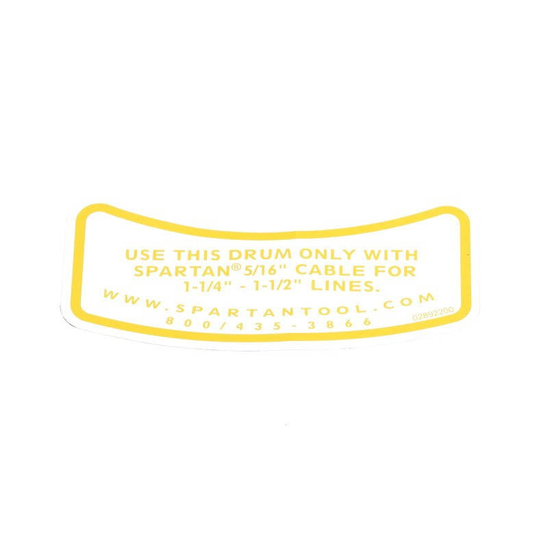 Spartan Tool Model 100 5/16" Drum Decal 02892200